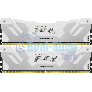 Оперативная память Kingston Fury Renegade, DDR5, 32Gb (2x16GB), 7600MHz, CL38, DIMM, с радиаторами, белый/серебристый