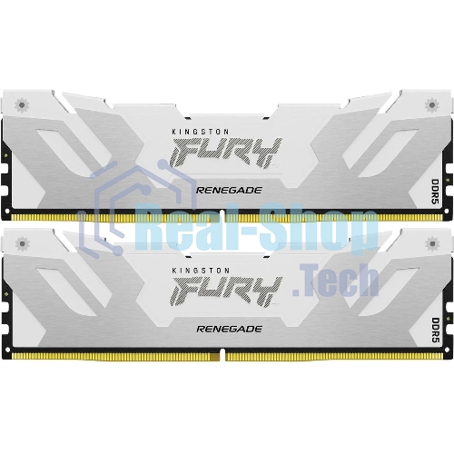 Оперативная память Kingston Fury Renegade, DDR5, 32Gb (2x16GB), 7600MHz, CL38, DIMM, с радиаторами, белый/серебристый
