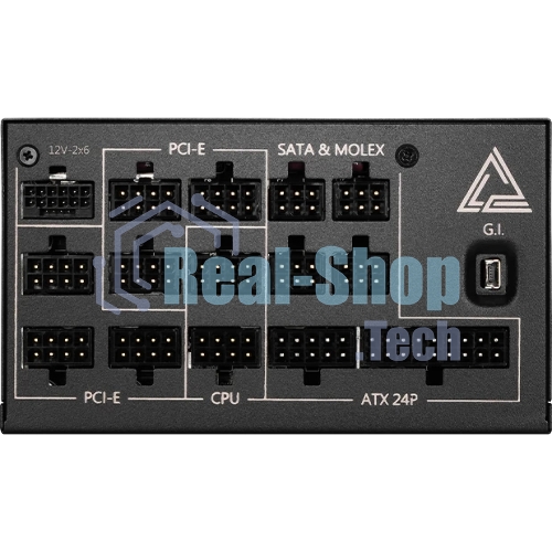 Блок питания MSI MEG Ai1300P (306-7ZP4A11-CE0), 1300Вт, 80 PLUS Platinum, 120мм, модульный, черный/золотой