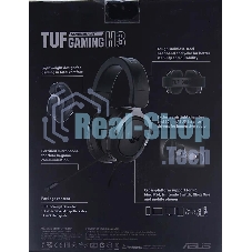 Гарнитура ASUS TUF Gaming H3 чёрный/серый, проводная, mini jack 3.5 мм, регулятор громкости, отключаемый микрофон