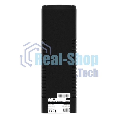 Источник бесперебойного питания ExeGate Smart LB-650.LCD.AVR.4C13 (650VA/390W, LCD, AVR, 4*C13, батарея 12V 7Ah, черный)