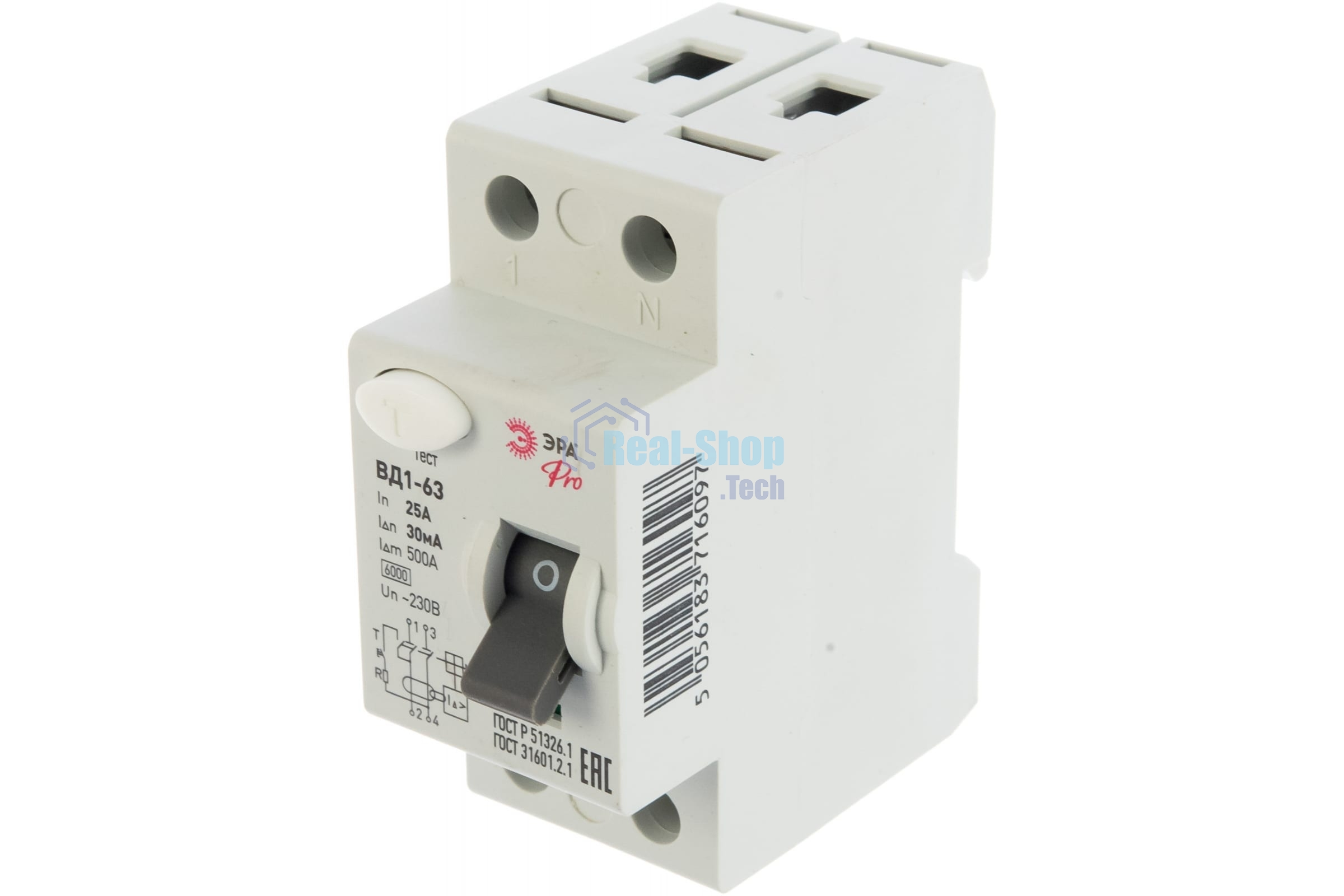 УЗО ЭРА Pro NO-902-24 вд1-63 1p+n 25а 30ма (90/1620)