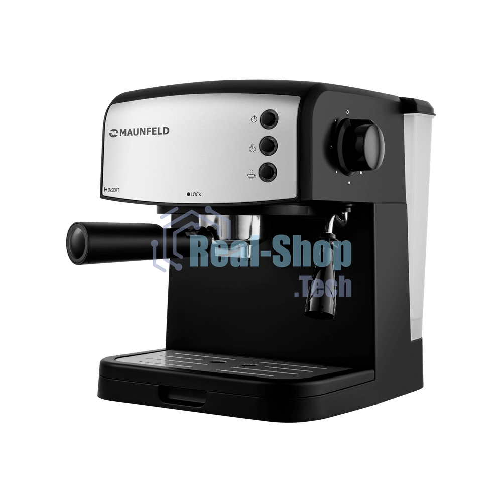 Кофеварка рожковая Maunfeld MF-734BK черный, исп. кофе - молотый/чалды, 1.5 л, 850 Вт, 15 бар