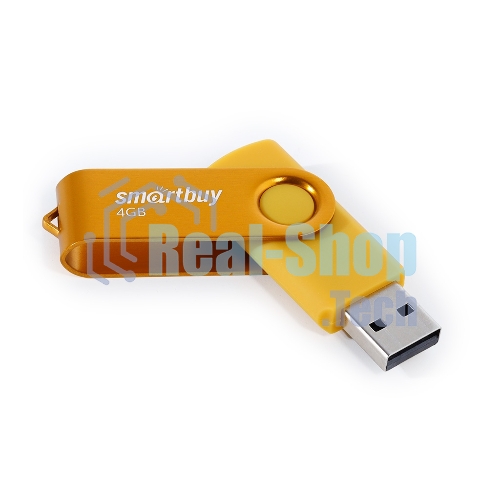 Флешка USB Smartbuy Twist Yellow (SB004 Gb2TWY), 4 Gb, USB 2.0, R/W 10/7, желтый