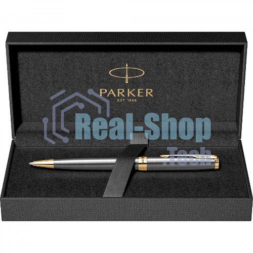 Ручка шариковая Parker Sonnet Grey Core GT (2213679) M, черные чернила, подарочная коробка