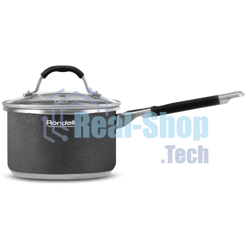 Ковш Rondell Stern RDS-008, 1.9л, с крышкой 16см, серый