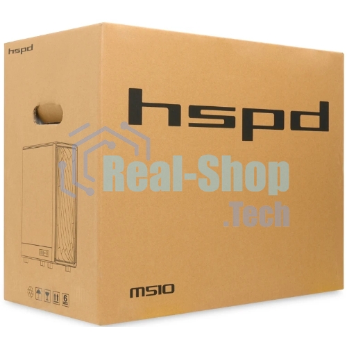 Компьютерный корпус без блока питания HSPD M510, Mesh Mid Tower, черный, TG, 0.5 SPCC, no fans ATX, mATX, mITX 180/280/160мм 1x2.5