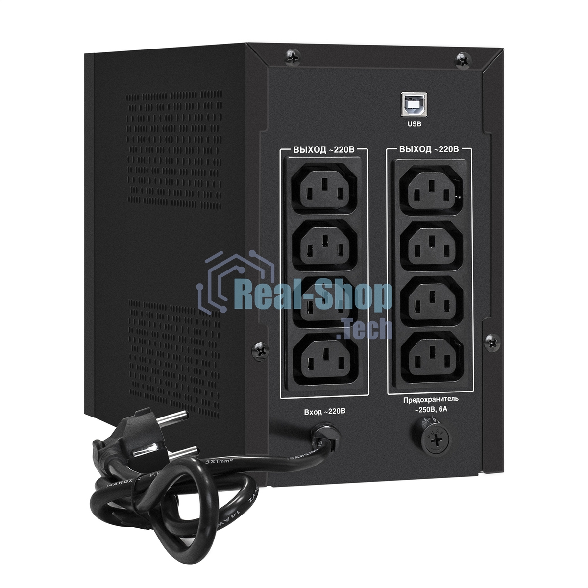 Источник бесперебойного питания ExeGate EP285488RUS SpecialPro UNB-1200.LED.AVR.C13.RJ.USB 1200VA/750W, LED, AVR, 6*IEC-C13, RJ45/11, USB, черный