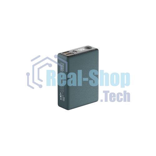 Портативный аккумулятор OLMIO QX-10, 10000mAh, 22.5W, QuickCharge3.0/PowerDelivery, LCD, темно-зеленый