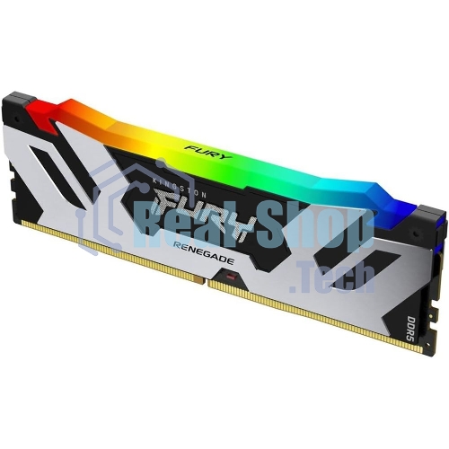 Оперативная память Kingston Fury Renegade, DDR5, 96Gb (2x48Gb), 6400MHz, CL32, DIMM, с радиатором, RGb, серебристый