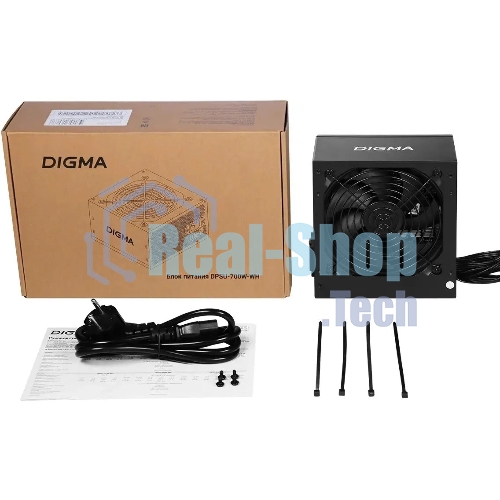 Блок питания Digma ATX 700W DPSU-700W-WH RTL, 700Вт, 80 PLUS белый, 120мм черный