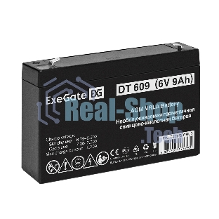 Аккумуляторная батарея ExeGate DT 609 (6V 9Ah, клеммы F2)