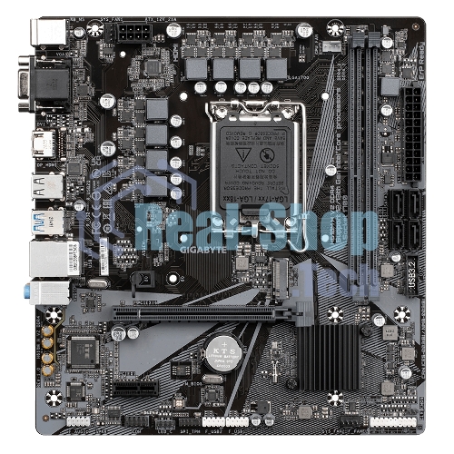 Материнская плата Gigabyte H610M H V2, LGA 1700, Intel H610, 2xDDR5, 4xSATA, 1xM.2, 1xPCIe 4.0 x16, 1xPCIe x1, 1xHDMI, 1xVGA, 1x 1Gb LAN, 2xUSB-A 3.2 Gen 1, 4xUSB-A 2.0, 3x 3.5 мм, 7.1, mATX