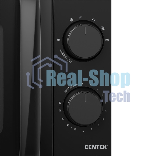 Микроволновая печь Centek CT-1571 черный, 20 л, 700 Вт, переключатели - поворотный механизм