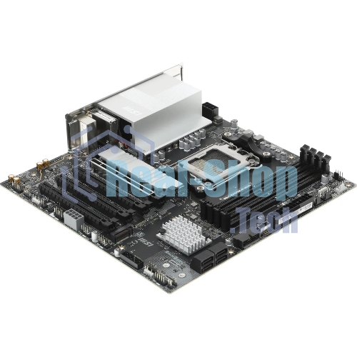 Материнская плата MSI PRO B850M-P WIFI, AM5, AMD B850, 4xDDR5, 4xSATA, 3xM.2, 1xPCIe 5.0 x16, 1xPCIe 4.0 x4, 2xPCIe 3.0 x1, 1xHDMI, 2xUSB-C 10Gbps, 1xUSB-A 5Gbps, 1xUSB-A 10Gbps, 4xUSB-A 2.0, 2x3.5 мм, S/PDIF, 1x5Gb LAN, Wi-Fi 7, Bluetooth 5.4, 7.1, mATX