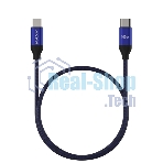 Кабель Maxvi MCw-100TT blue USB-C - USB-C, 5A разъемы USB-C - USB - C, Максимальная мощность 100W, ток макс. нагрузки 5А, макс. напряжение 20V;стандарт USB 3.1, длина 1.2м, нейлоновая оплетка, металлические корпуса разъемов, цвет синий.