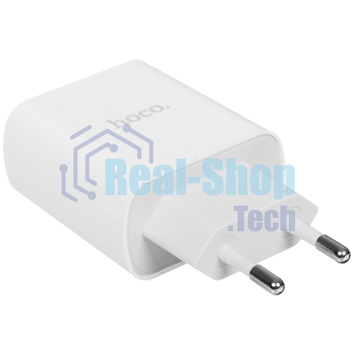Блок питания (сетевой адаптер) HOCO C80A Rapido PD+QC3.0, 20W два порта (1хUSB-A, 1хType-C), белый