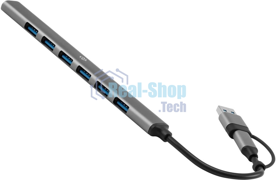 USB-концентратор Digma DHUB-7USB-AC-2.0, USB-C + USB-A, USB 2.0 7 портов, USB
