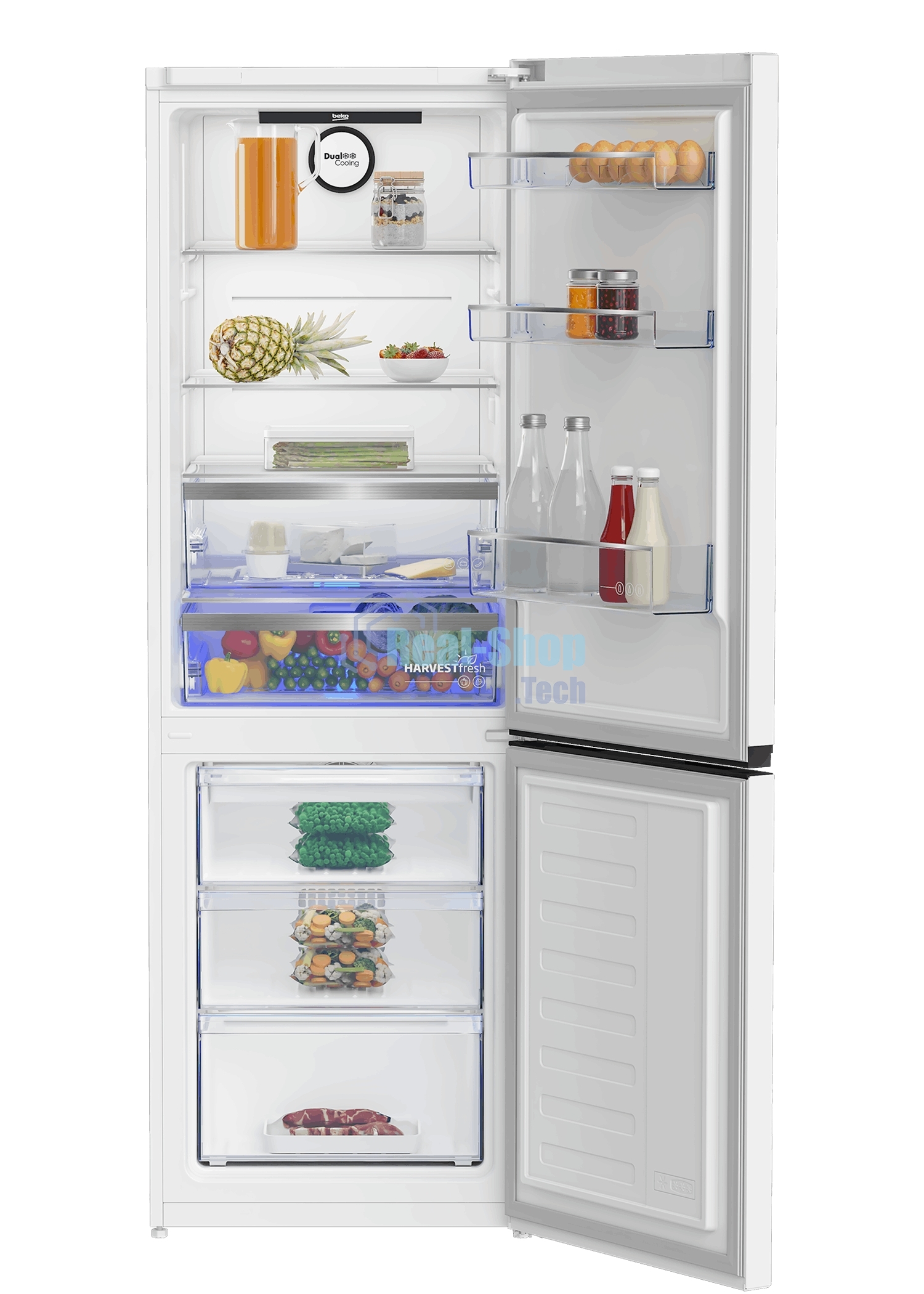Холодильник Beko B5RCNK366HDW белый двухкамерный 368л морозилка снизу, No Frost