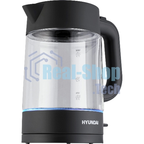 Чайник электрический Hyundai HYK-G7707 1.7л. 2200Вт графит корпус: стекло