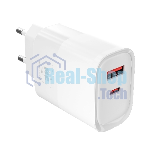 Сетевое зарядное устройство MORE CHOICE NC81 СЗУ 1USB+1Type-C 3.0A PD 20W+ QC3.0, белый