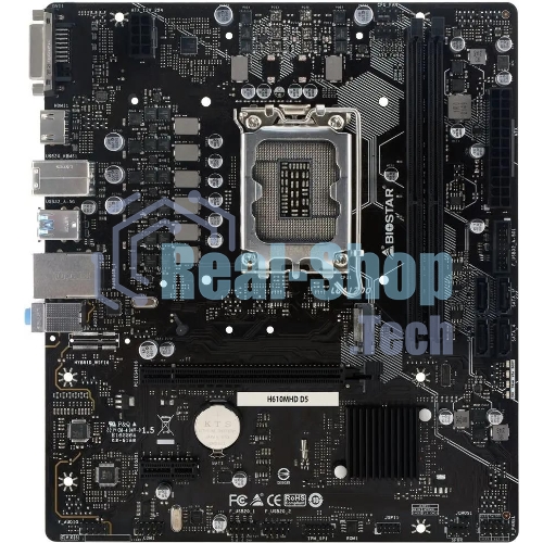Материнская плата Biostar H610MHD D5, LGA1700, Intel H610, 2xDDR5, 4xSATA, 1xM.2, 1xPCIe 4.0 x16, 1xPCIe 3.0 x1, 1xDP, 1xHDMI, 1x1Gb LAN, 2xUSB-A 5Gbps, 4xUSB-A 2.0, 2x3.5 мм, 7.1, mATX