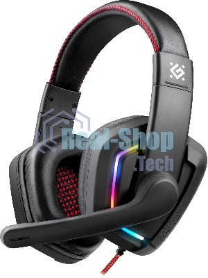 Гарнитура Defender Quake LED чёрный, проводная, подсветка