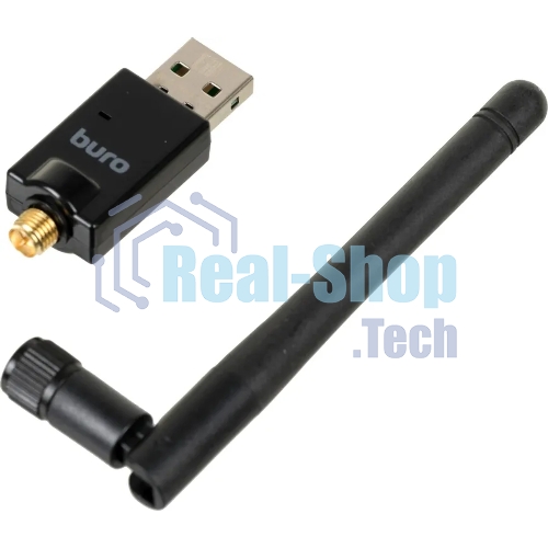 Адаптер USB Buro Bluetooth 5.0+EDR class 1 100м черный