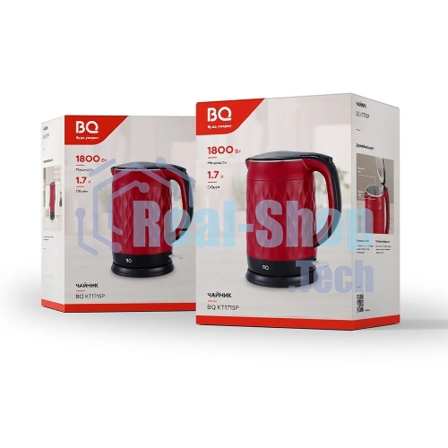 Чайник электрический BQ KT1715P Red-Black. Мощность:1800 Вт, Объем 1.7 л