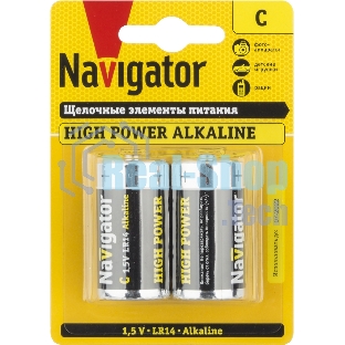 Элемент питания Navigator NBT-NE-LR14-BP2 94754, 1.5 В