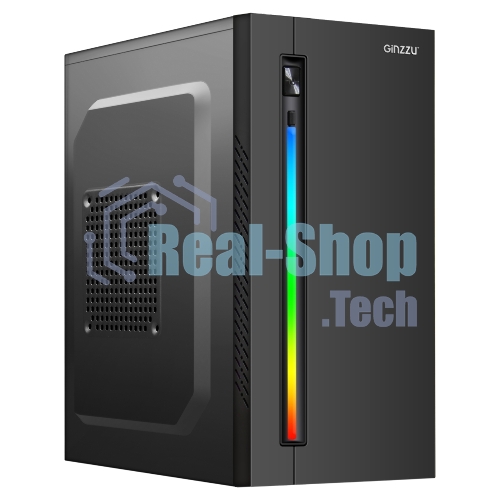Компьютерный корпус Ginzzu D350 2хUSB 2.0,AU RGb w/o PSU