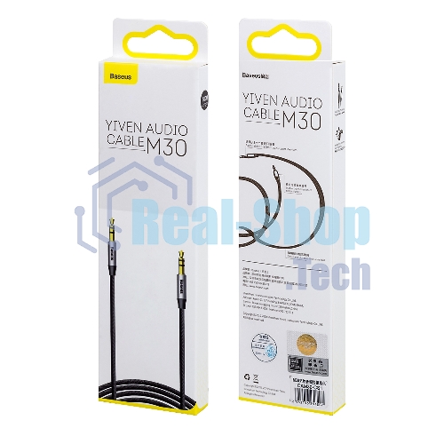 Кабель Baseus CAM30-CS1 Yiven Audio Cable M30 AUX 3.5мм (M) to AUX 3.5мм (M) 1.5m Silver+Black