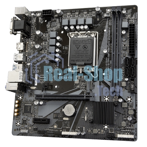 Материнская плата Gigabyte H610M H V2, LGA 1700, Intel H610, 2xDDR5, 4xSATA, 1xM.2, 1xPCIe 4.0 x16, 1xPCIe x1, 1xHDMI, 1xVGA, 1x 1Gb LAN, 2xUSB-A 3.2 Gen 1, 4xUSB-A 2.0, 3x 3.5 мм, 7.1, mATX