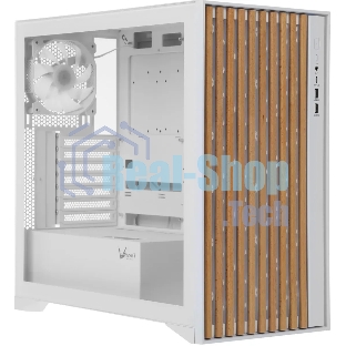 Корпус Formula V Line TimberLine T0 White, ATX, wood+plastic front, TYPE-C*1, USB3.0*2, FRONT 3x120мм FRGB, REAR 1x120мм FRGB