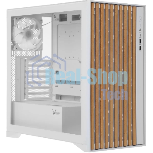 Корпус Formula V Line TimberLine T0 White, ATX, wood+plastic front, TYPE-C*1, USB3.0*2, FRONT 3x120мм FRGB, REAR 1x120мм FRGB