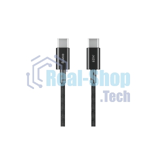 Кабель OLMIO SIMPLE, Type-C - Type-C, 60W 3A, 1.2м, тканевая оплетка, черный