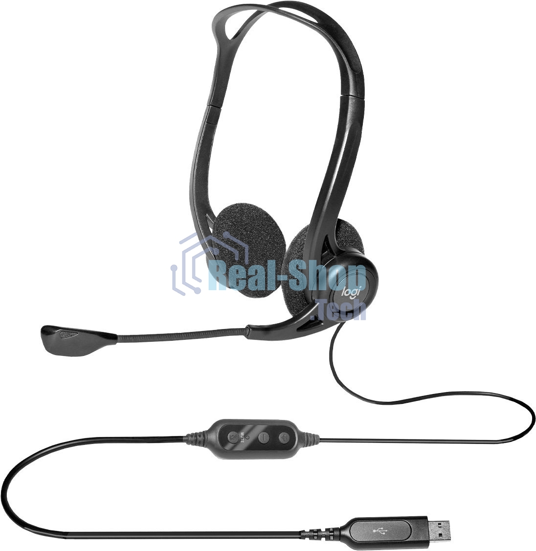 Гарнитура Logitech PC Headset 960 Stereo чёрный, проводная, USB