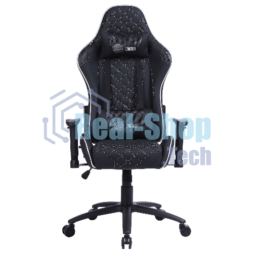 Кресло Cactus CS-CHR-030BLS черный, экокожа, подголовник