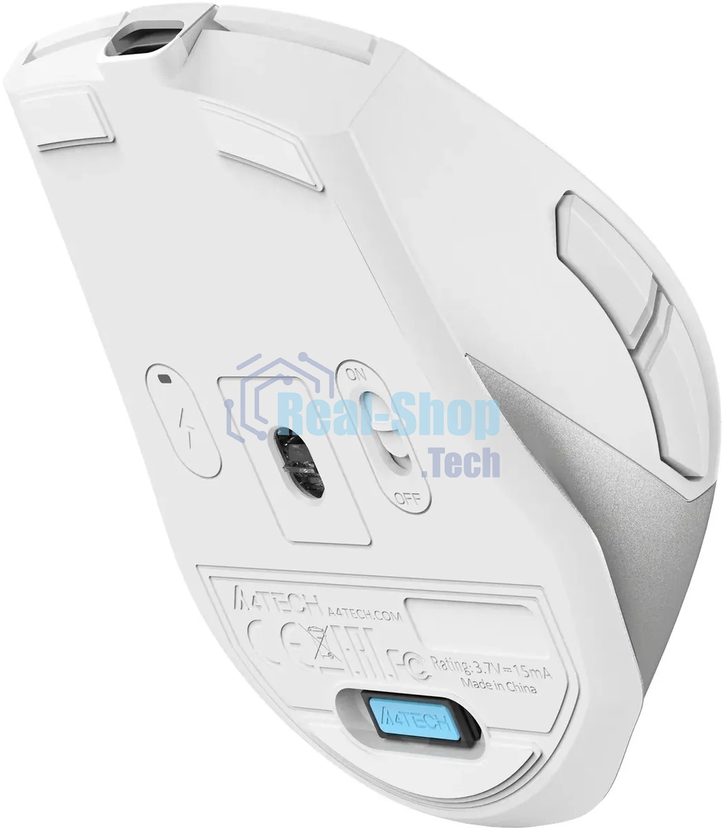 Мышь беспроводная A4Tech Fstyler FG45CS Air2 белый/серебристый, 2000 dpi, радиоканал, USB, кнопки - 7