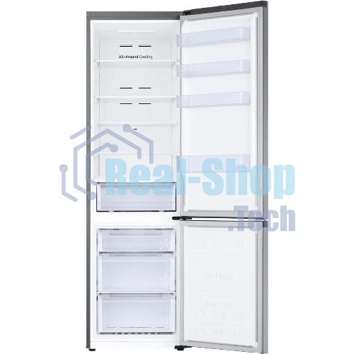 Холодильник Samsung RB38C600DSA/EF серебристый двухкамерный 276/114л морозилка снизу, No Frost