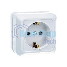Розетка 1-м BOLLETO с заземл. накл. 7028 белый ASD/IN HOME 4680005959792