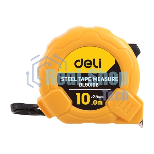Рулетка Deli DL9010B 10мx25мм Метрическая. Корпус ударопрочный, компактный.
