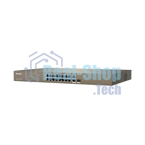 Коммутатор управляемый PoE Tenda F1218P-16-250W, 18 портов, 16х100 Мбит/с, 2x1 Гбит/с, SFP 1x1 Гбит/с