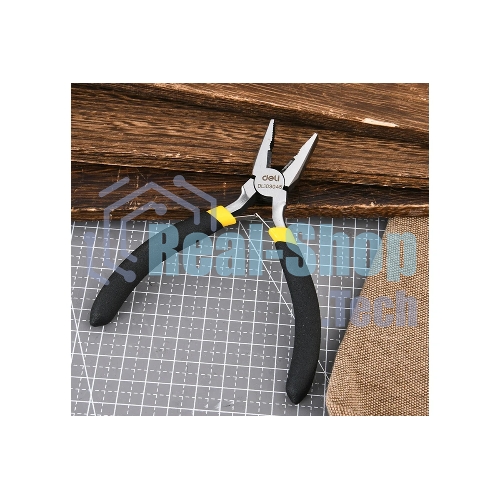 Мини-плоскогубцы Deli DL103045 115 мм, прорезиненная рукоять