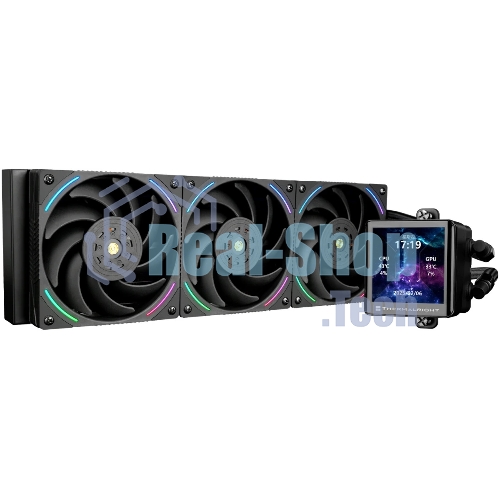 Система жидкостного охлаждения Thermalright Frozen Vision 360 V2 (360мм, LED, Black, ARGB/Fans: 3x120мм, 69CFM, 27dBA, 2150RPM/Pump height 60мм, 23dBA, 3000RPM, Rad thickness 27мм/S: 1700, 1200, 1851, 115X, 2011, 2066, AM5, AM4)