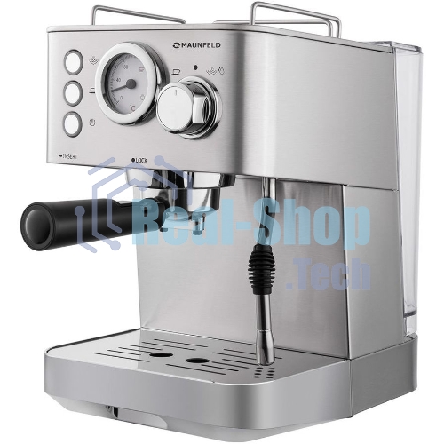 Кофеварка рожковая Maunfeld MF-721S PRO нержавеющая сталь, исп. кофе - молотый/чалды, 1.5 л, 1140 Вт, 15 бар