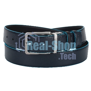 Ремень мужской Piquadro Blue Square CU2619B2/NBLU2, черный/темно-синий, натур.кожа