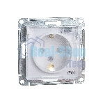 Механизм розетки 1-м СП AtlasDesign AQUA с заземл. защ. шторки с защ. крышкой 16А IP44 белый, SchE ATN440146
