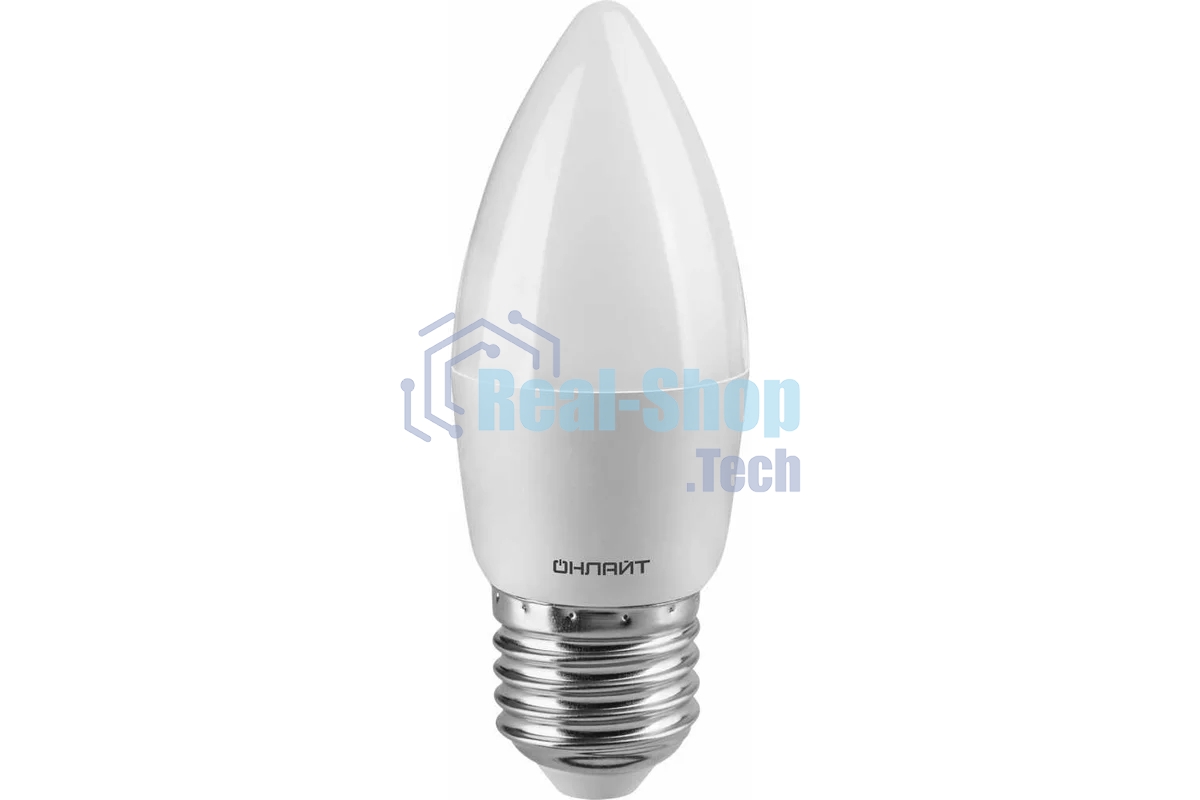 Лампа светодиодная ОНЛАЙТ 71630 OLL-C37-6-230-2.7K-E27-FR 6Вт свеча 2700К теплый белый E27 450лм 176-264В