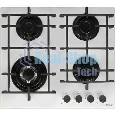 Газовая варочная поверхность DeLonghi GRAZIA 6GW BB, 4 конфорки, закаленное стекло, 7800 Вт